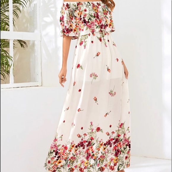 Boho floral print off shoulder maxi dress - Picture 5 of 5